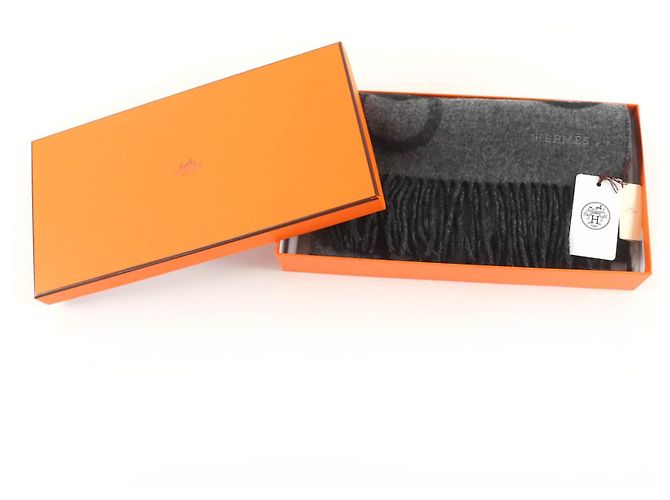 Sciarpa in cashmere Hermès Any Mall Marrone Nero - vista 2