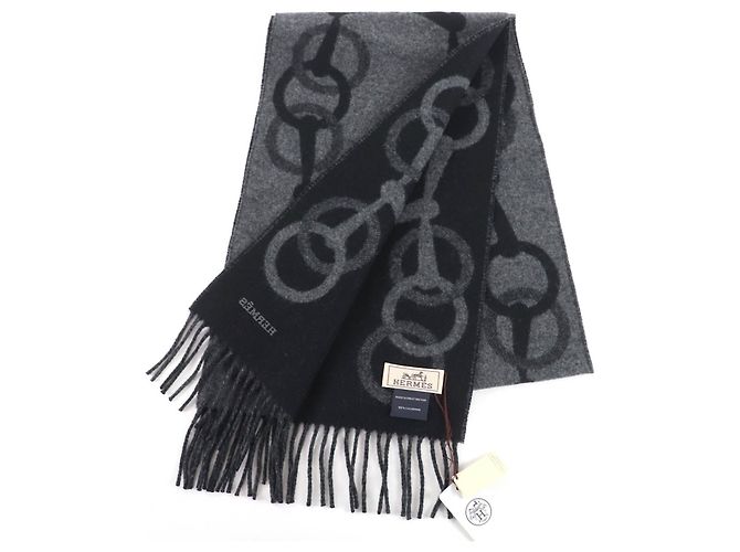 Sciarpa in cashmere Hermès Any Mall Marrone Nero - vista 3
