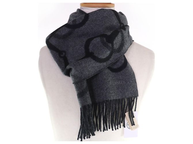 Sciarpa in cashmere Hermès Any Mall Marrone Nero - vista 4