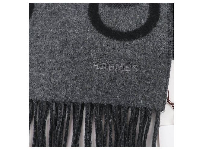 Sciarpa in cashmere Hermès Any Mall Marrone Nero - vista 5