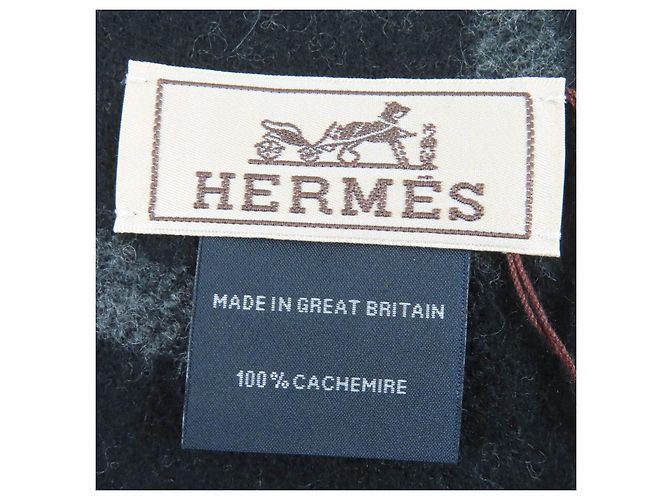 Sciarpa in cashmere Hermès Any Mall Marrone Nero - vista 7