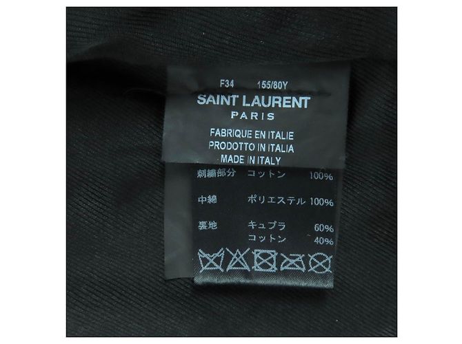 Yves Saint Laurent Giacca in pelle di vacchetta Saint Laurent Paris Nero - vista 11
