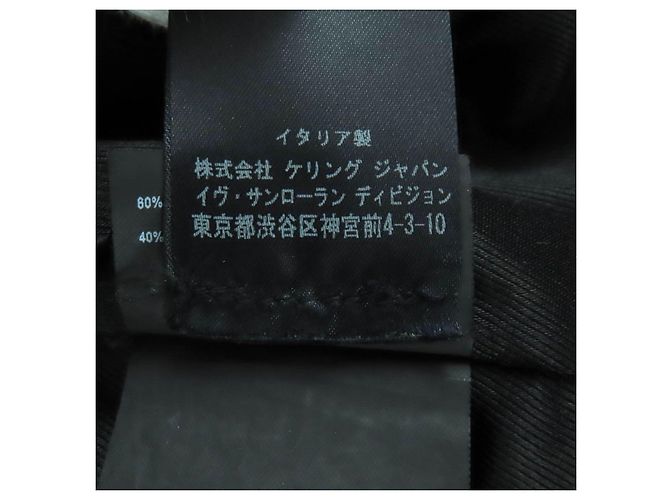 Yves Saint Laurent Giacca in pelle di vacchetta Saint Laurent Paris Nero - vista 13