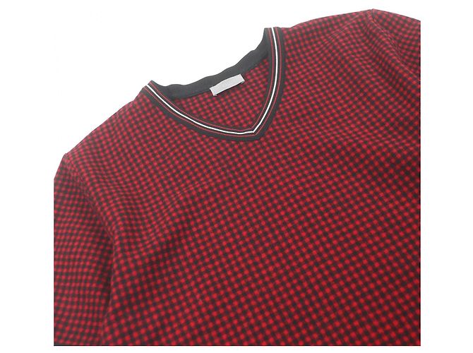 Camiseta de lana a cuadros Gingham Dior HOMME Negro Roja - vista 2