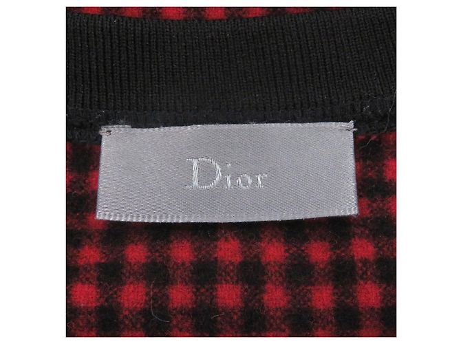 Camiseta de lana a cuadros Gingham Dior HOMME Negro Roja - vista 5