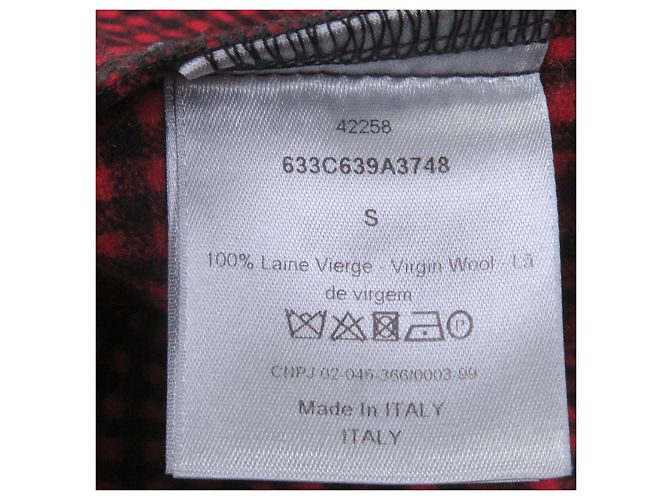 Camiseta de lana a cuadros Gingham Dior HOMME Negro Roja - vista 6