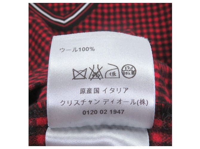 Camiseta de lana a cuadros Gingham Dior HOMME Negro Roja - vista 7