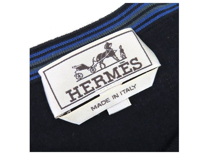 Hermès Top de Punto Negro de Lana XS - vista 5