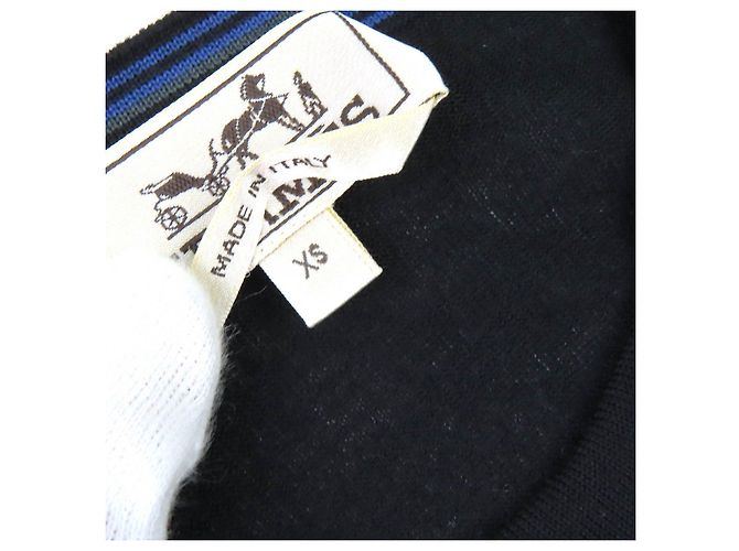 Hermès Top de Punto Negro de Lana XS - vista 6