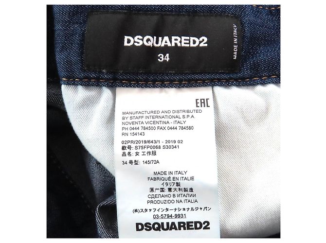 Macacão de ganga de algodão DSQUARED2 Azul - vista 8
