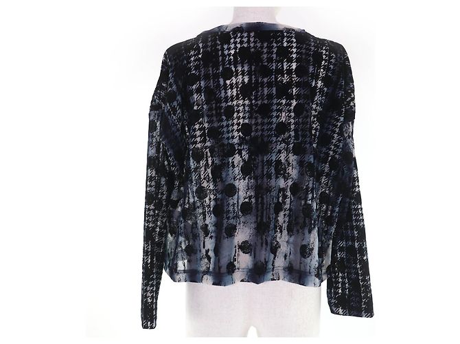 Autre Marque T-shirt em poliéster e rayon com estampa flock de Y's Azul - vista 3