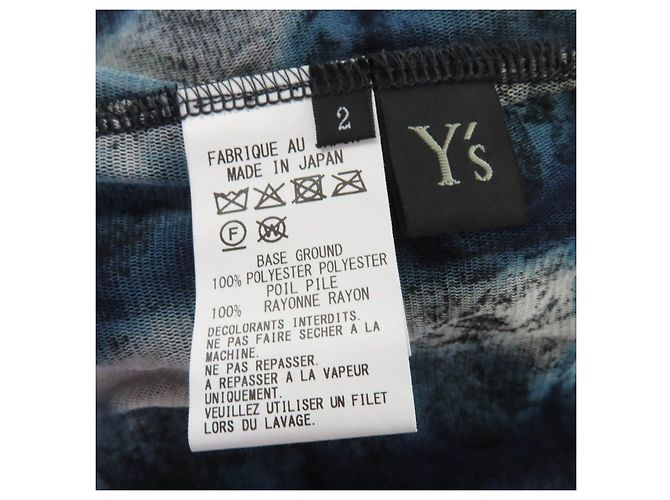 Autre Marque T-shirt em poliéster e rayon com estampa flock de Y's Azul - vista 5