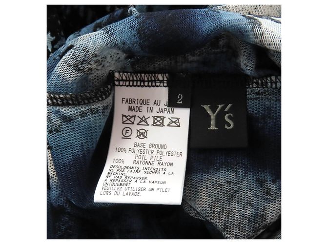 Autre Marque Y's Bluse aus Polyester-Tüll mit Hahnentritt-Punkten Schwarz Blau Marineblau - Ansicht 5