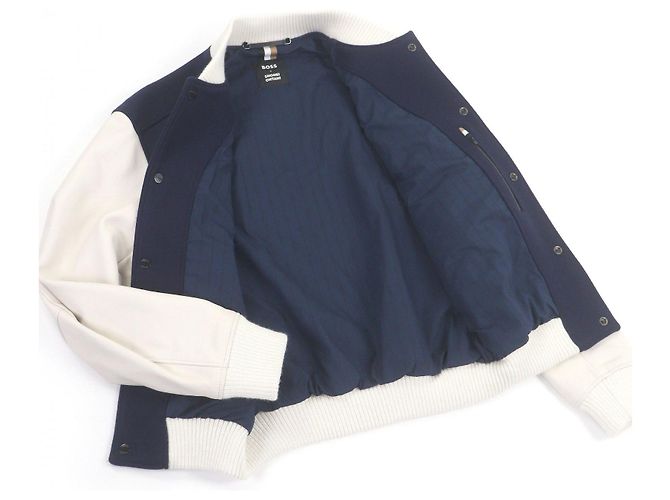 Hugo Boss Chaqueta Bomber de lana BOSS SHOHEI OHTANI Blanco Azul Azul marino - vista 3