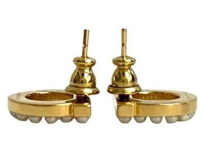 Orecchini Salvatore Ferragamo Gancini Perla e Cristallo D'oro - vista 4