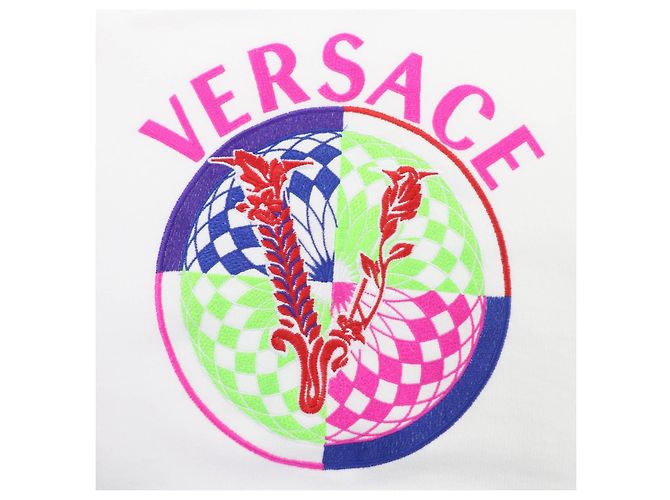 Sweat à capuche Versace en coton et nylon Blanc - vue 5