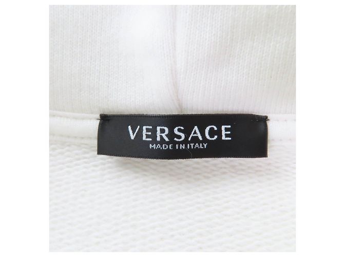 Sweat à capuche Versace en coton et nylon Blanc - vue 6
