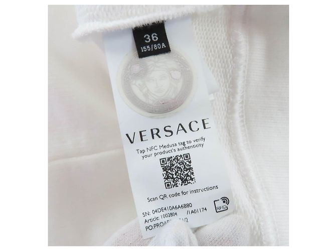 Sweat à capuche Versace en coton et nylon Blanc - vue 7