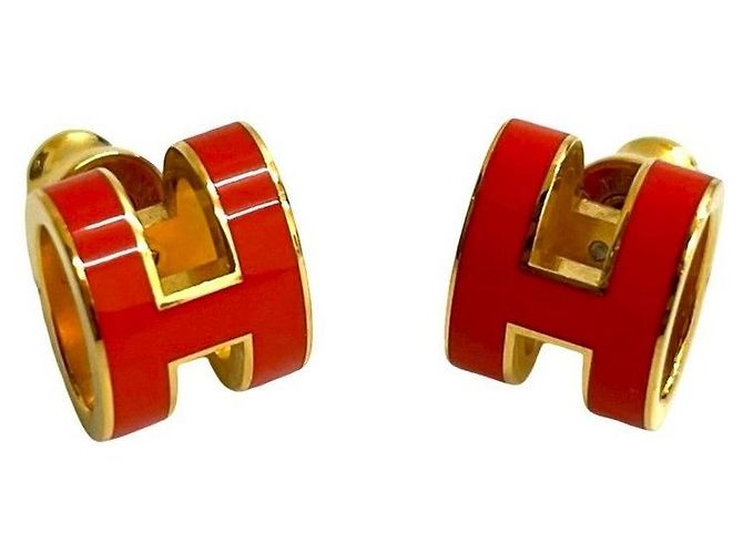 Hermès Orecchini Hermes Pop H Arancione - vista 5