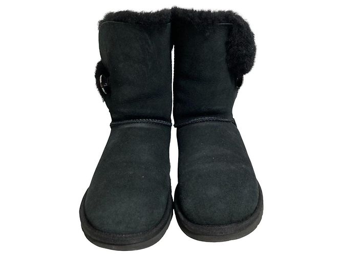 UGG Bailey Button Bling Lammfellstiefel Schwarz - Ansicht 2
