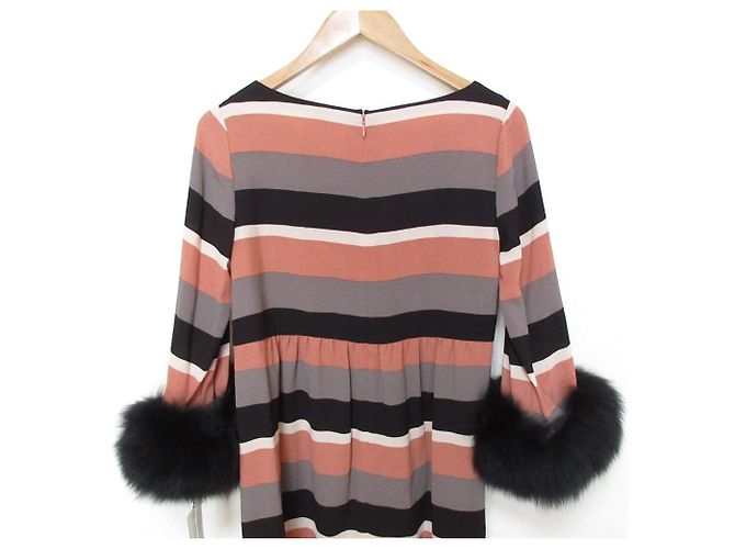Autre Marque Vestido de pele com mangas bordadas GRACE CONTINENTAL Rosa - vista 13