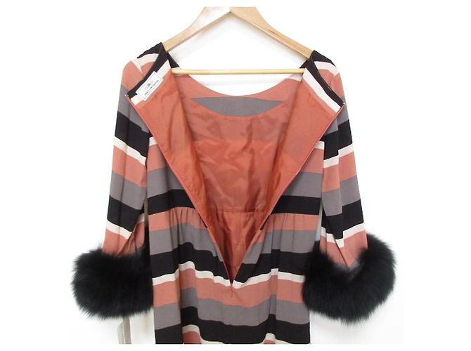 Autre Marque Vestido de pele com mangas bordadas GRACE CONTINENTAL Rosa - vista 14