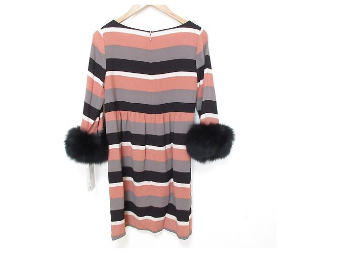 Autre Marque Vestido de pele com mangas bordadas GRACE CONTINENTAL Rosa - vista 2
