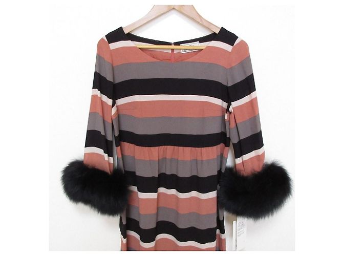 Autre Marque Vestido de pele com mangas bordadas GRACE CONTINENTAL Rosa - vista 3