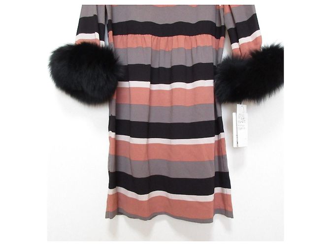 Autre Marque Vestido de pele com mangas bordadas GRACE CONTINENTAL Rosa - vista 4