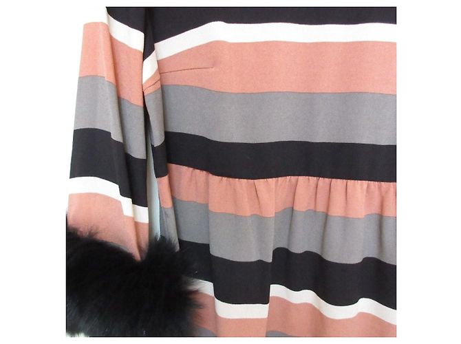 Autre Marque Vestido de pele com mangas bordadas GRACE CONTINENTAL Rosa - vista 8