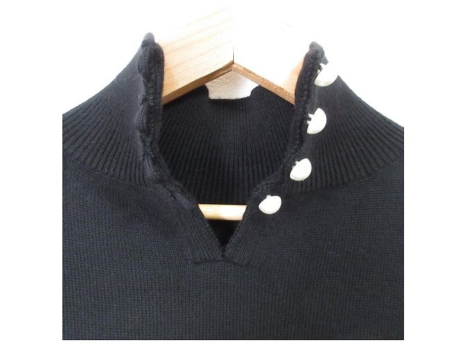 Autre Marque Jersey de punto de lana con botones de perlas Rene Negro - vista 4