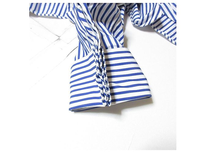 Autre Marque Camicia in cotone a righe Deuxieme Classe Blu - vista 10
