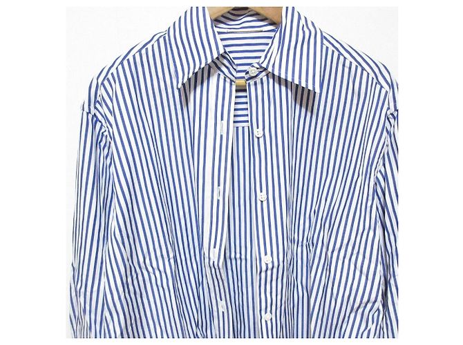 Autre Marque Camicia in cotone a righe Deuxieme Classe Blu - vista 5