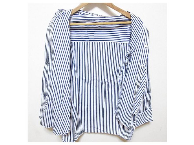 Autre Marque Camicia in cotone a righe Deuxieme Classe Blu - vista 6