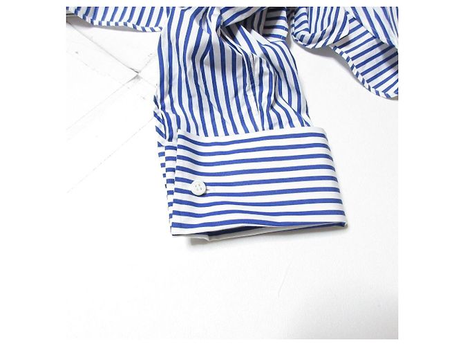 Autre Marque Camicia in cotone a righe Deuxieme Classe Blu - vista 8