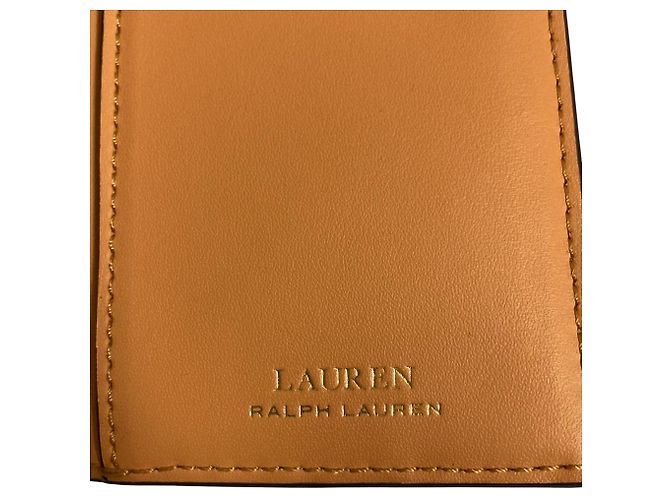 Lauren Ralph Lauren Leder-Langbrieftasche Orange - Ansicht 10