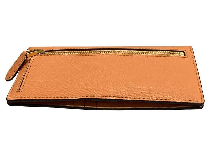 Lauren Ralph Lauren Leder-Langbrieftasche Orange - Ansicht 3