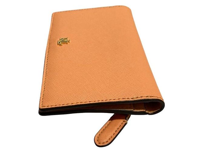 Lauren Ralph Lauren Leder-Langbrieftasche Orange - Ansicht 5