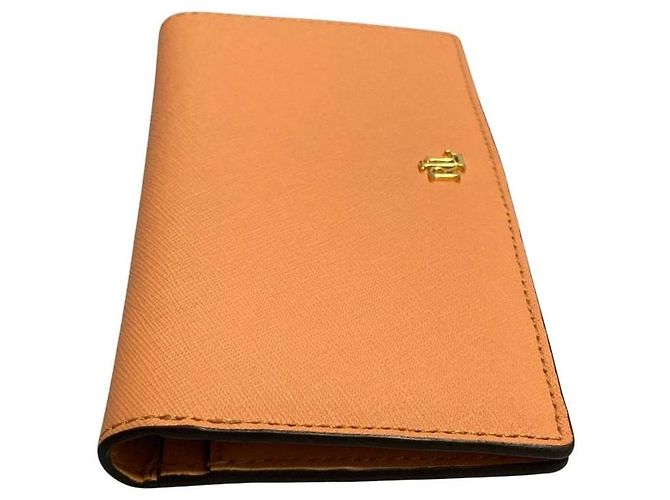 Lauren Ralph Lauren Leder-Langbrieftasche Orange - Ansicht 6