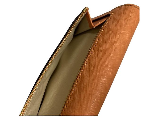 Lauren Ralph Lauren Leder-Langbrieftasche Orange - Ansicht 8