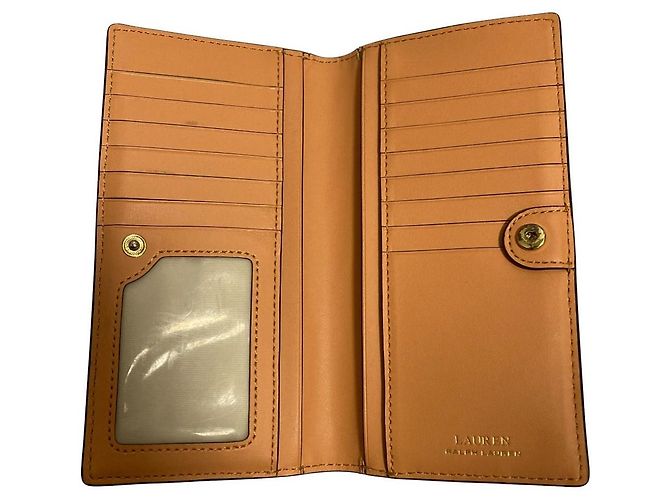 Lauren Ralph Lauren Leder-Langbrieftasche Orange - Ansicht 9