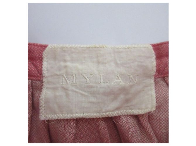 Autre Marque Blusa in lino a spalle scoperte e arricciata MYLAN Rosa - vista 8
