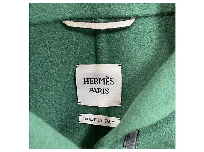 Hermès 34 100% Kaschmir Jacke Grün - Ansicht 10