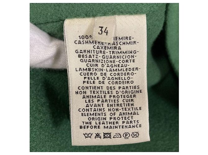 Hermès 34 100% Kaschmir Jacke Grün - Ansicht 11