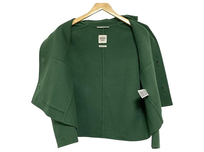 Hermès 34 100% Kaschmir Jacke Grün - Ansicht 3