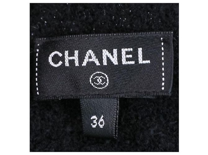 Vestido de cashmere Chanel Coco Mark Preto - vista 11