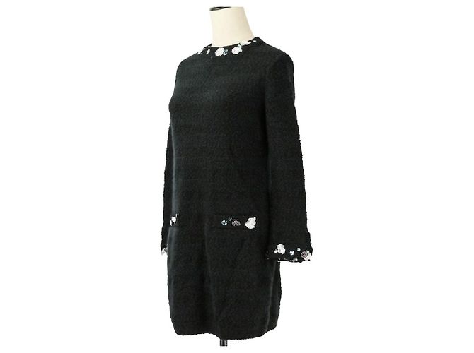 Vestido de cashmere Chanel Coco Mark Preto - vista 2