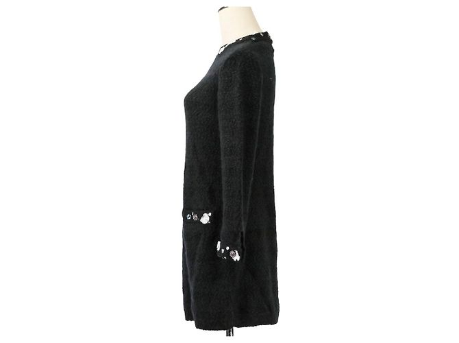 Vestido de cashmere Chanel Coco Mark Preto - vista 3