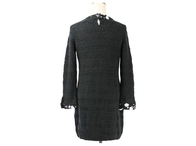 Vestido de cashmere Chanel Coco Mark Preto - vista 4