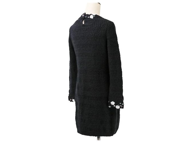 Vestido de cashmere Chanel Coco Mark Preto - vista 5